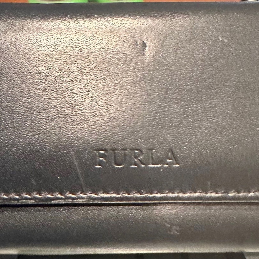 Furla key case navy blue preloved